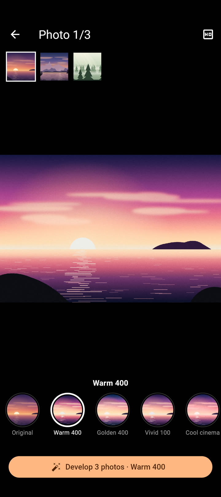 RawDrop screenshot: Choosing a look
